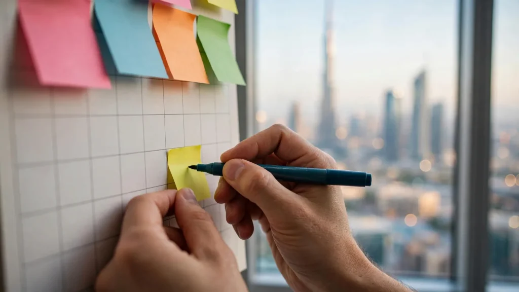 7 Signs Your Airbnb Manager Is Underperforming in Dubai Hands updating a pricing calendar for a Dubai Airbnb listing