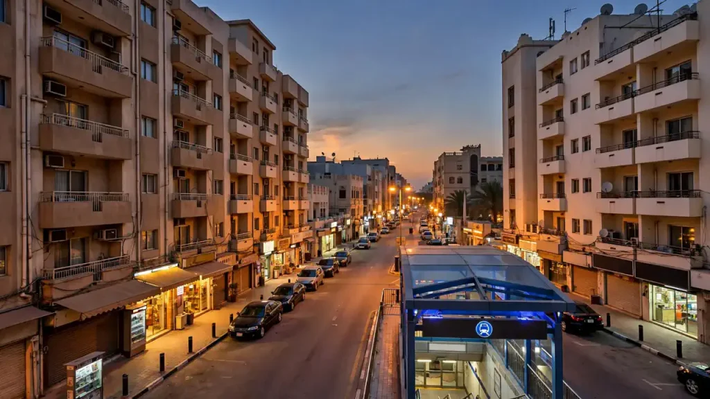 Cheap Hotel Apartments in Dubai: Real Prices, Best Areas and Monthly Deals Deira Dubai street at dusk near budget hotel apartments