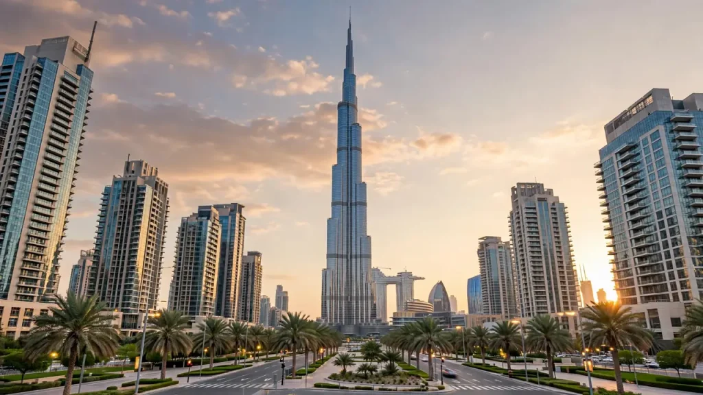 Best Areas to Invest in Airbnb in Dubai: ROI, Yields & Where to Buy Downtown Dubai skyline with Burj Khalifa, premium area for Airbnb investment returns