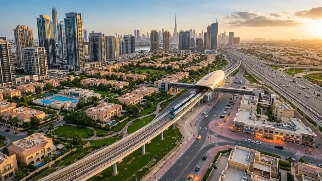 Things to Know Before Renting an Apartment in Dubai: Detailed Guide Dubai apartment towers and metro line, pick a neighborhood with public transport access