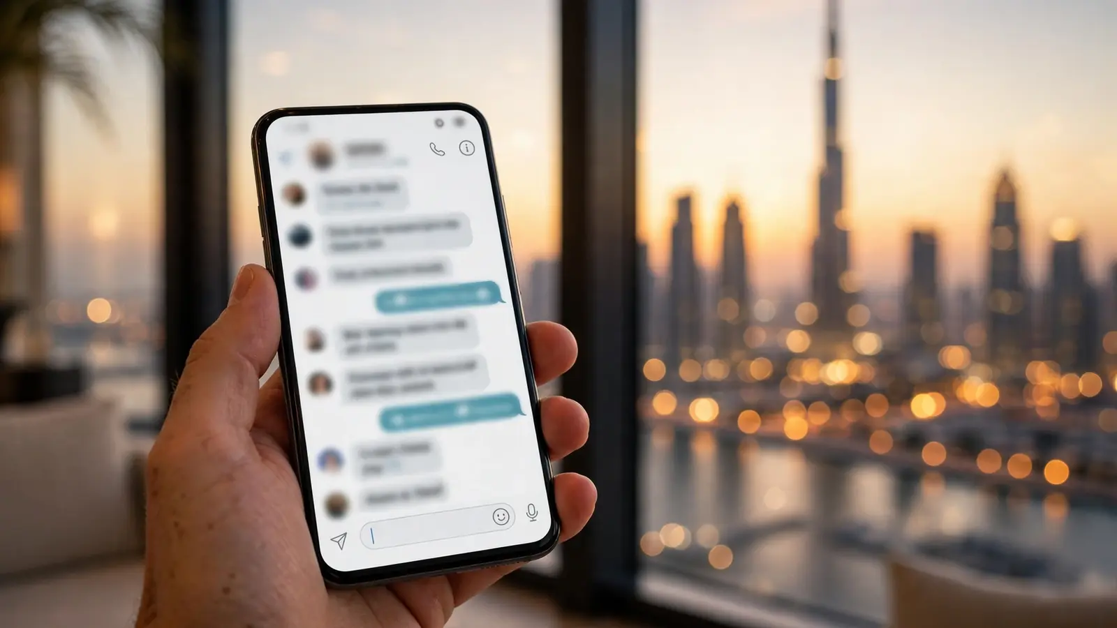 How to Become an Airbnb Superhost in Dubai: The Owner's Playbook Fast guest messaging on a phone in a Dubai holiday home