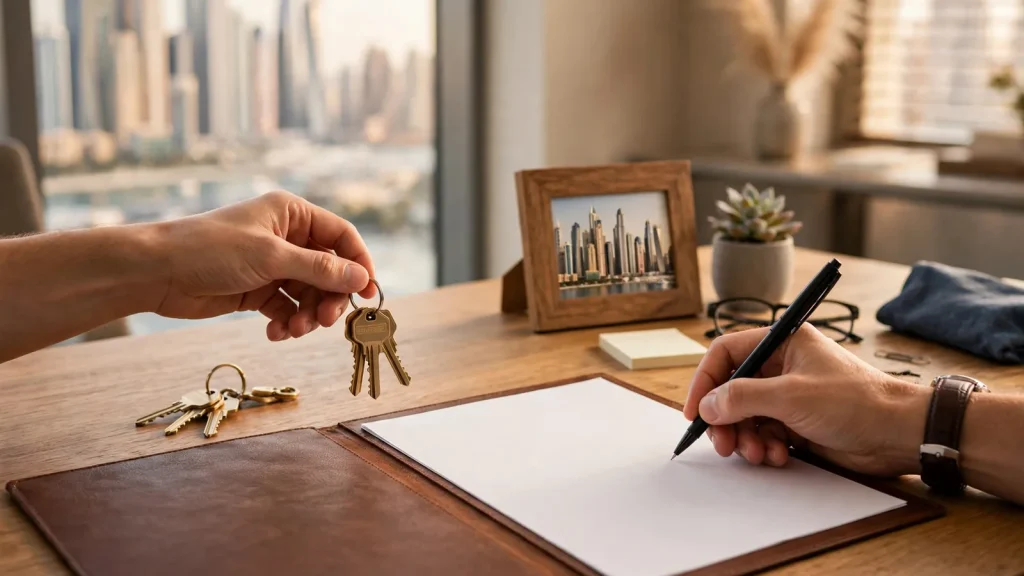 Requirements for Renting a Flat in Dubai: Complete Documents Checklist Tenancy contract signing and keys handover in Dubai