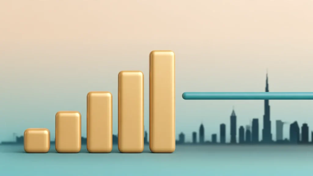 Guaranteed Rent in Dubai: Should You Take the Fixed Offer or Keep the Upside? Illustration comparing flat guaranteed rent income against rising revenue-share income