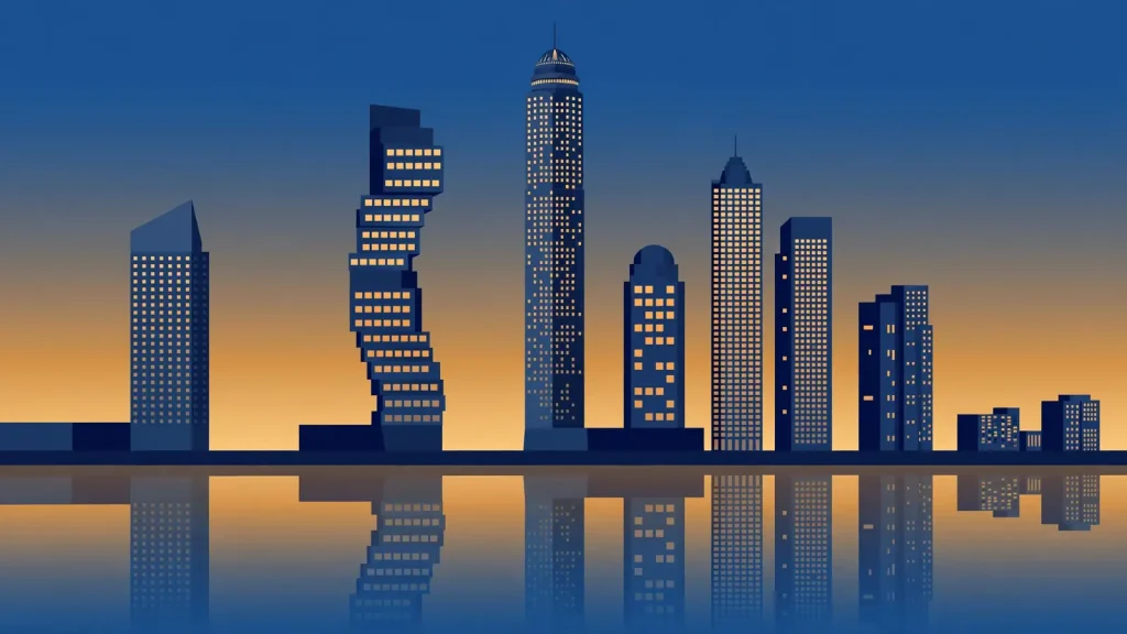 Is Dubai Airbnb Saturated? The Honest Market Reality for Owners Dubai skyline at dusk behind the short-term rental market reality check for Airbnb owners