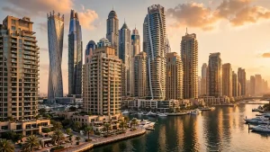 Dubai Marina skyline where holiday home owners weigh selling versus holding