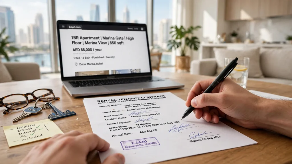 Things to Know Before Renting an Apartment in Dubai: Detailed Guide Signing a Dubai tenancy contract before Ejari registration